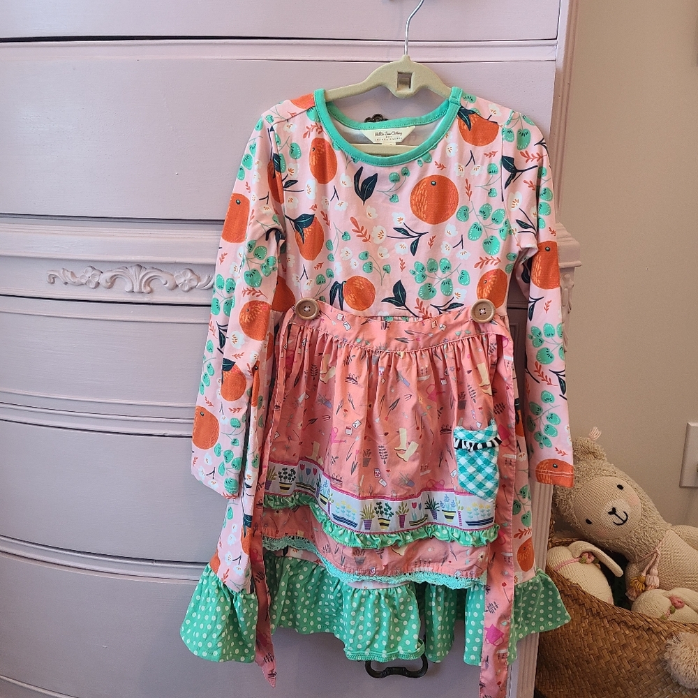 Matilda Jane × Joanna Gaines Fresh Squeezed orange dress with apron